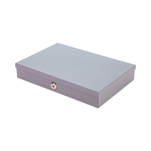 Image of CONTROLTEK® Heavy Duty Low Profile Cash Box, 6 Compartments, 11.5 x 8.2 x 2.2, Gray
