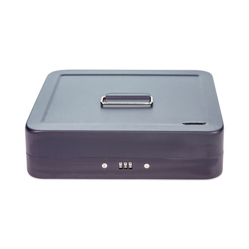 Image of CONTROLTEK® Cash Box with Combination Lock, 6 Compartments, 11.8 x 9.5 x 3.2, Charcoal