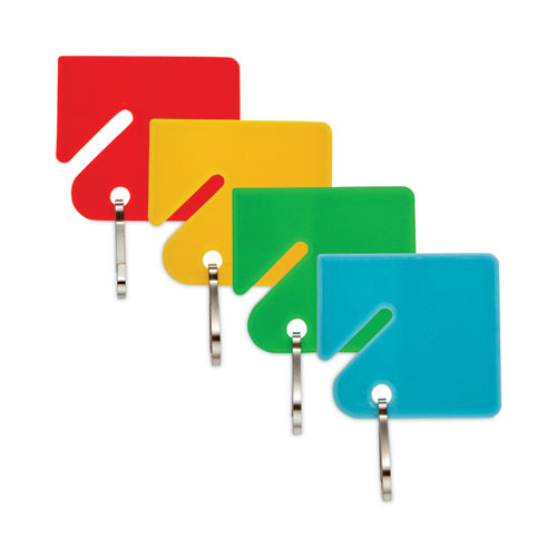 Image of CONTROLTEK® Key Tags, Blue/Green/Red/Yellow, 20/Pack, 3 Packs/Carton