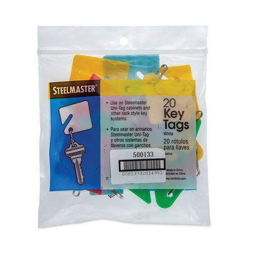 Image of CONTROLTEK® Key Tags, Blue/Green/Red/Yellow, 20/Pack, 3 Packs/Carton