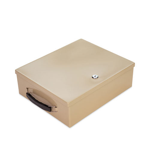 Image of CONTROLTEK® Jumbo Locking Cash Box, 1 Compartment, 14.38 x 11 x 4.13, Sand