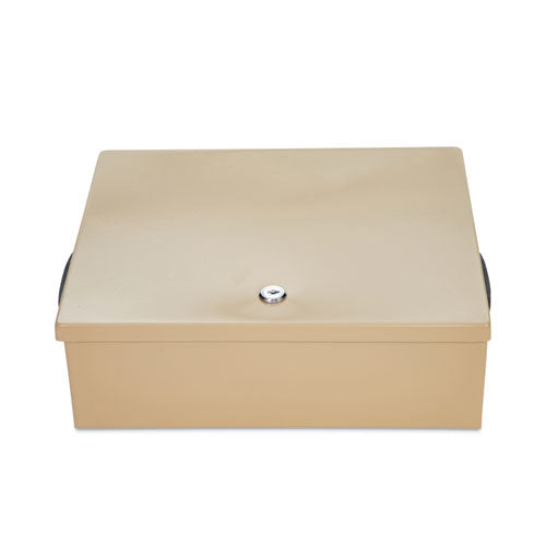 Image of CONTROLTEK® Jumbo Locking Cash Box, 1 Compartment, 14.38 x 11 x 4.13, Sand