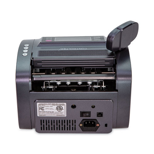Image of CONTROLTEK® Bill Counter with Counterfeit Detection, 1,200 Bills/min, 11.41 x 9.45 x 8.66, Charcoal Gray
