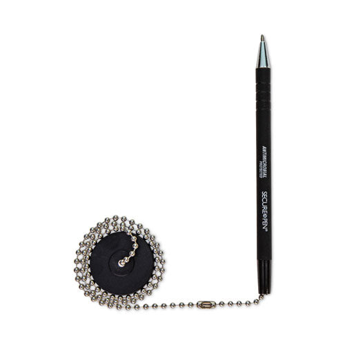 Image of CONTROLTEK® Antimicrobial Ballpoint Counter Pen, Medium 1 mm, Black Ink, Black Barrel