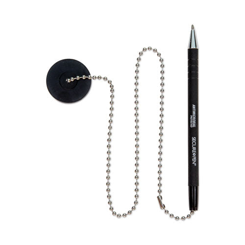 Image of CONTROLTEK® Antimicrobial Ballpoint Counter Pen, Medium 1 mm, Black Ink, Black Barrel