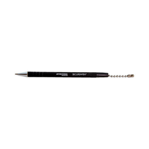 Image of CONTROLTEK® Replacement Antimicrobial Ballpoint Counter Pen, Medium 1 mm, Black Ink, Black Barrel