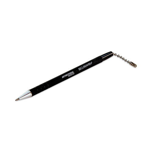 Image of CONTROLTEK® Replacement Antimicrobial Ballpoint Counter Pen, Medium 1 mm, Black Ink, Black Barrel
