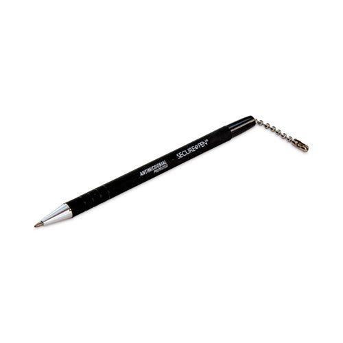 Image of CONTROLTEK® Replacement Antimicrobial Ballpoint Counter Pen, Medium 1 mm, Black Ink, Black Barrel
