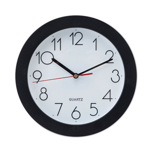 Image of Universal® Bold Round Wall Clock, 9.75" Overall Diameter, Black Case, 1 Aa (sold Separately)