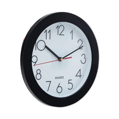Image of Universal® Bold Round Wall Clock, 9.75" Overall Diameter, Black Case, 1 Aa (sold Separately)