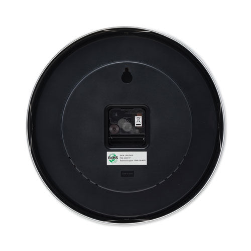 Image of Universal® Brushed Aluminum Wall Clock, 12" Overall Diameter, Silver Case, 1 Aa (sold Separately)