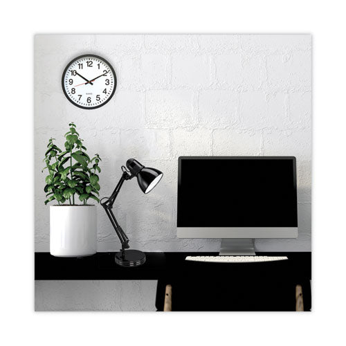 Image of Universal® Classic Round Wall Clock, 12.63" Overall Diameter, Black Case, 1 Aa (sold Separately)