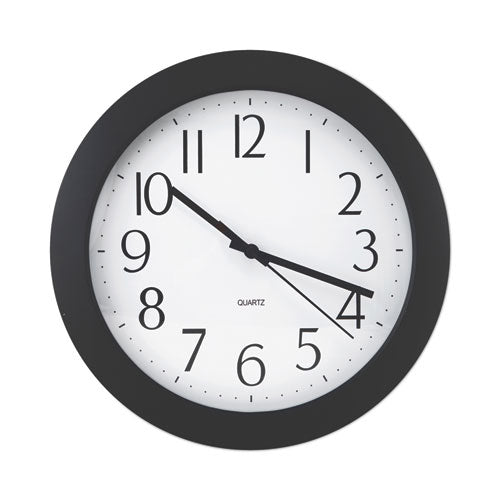 Image of Universal® Whisper Quiet Clock, 12" Overall Diameter, Black Case, 1 Aa (sold Separately)