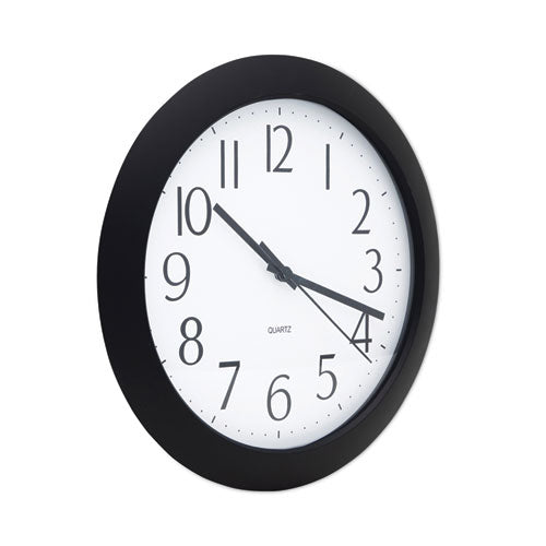 Image of Universal® Whisper Quiet Clock, 12" Overall Diameter, Black Case, 1 Aa (sold Separately)