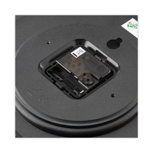 Image of Universal® Whisper Quiet Clock, 12" Overall Diameter, Black Case, 1 Aa (sold Separately)