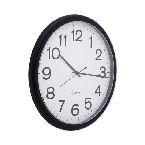 Image of Universal® Round Wall Clock, 13.5" Overall Diameter, Black Case, 1 Aa (sold Separately)