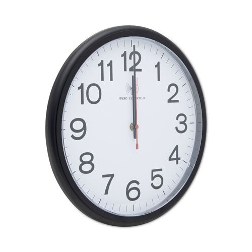 Image of Universal® Deluxe 13 1/2" Indoor/outdoor Atomic Clock, 13.5" Overall Diameter, Black Case, 1 Aa (sold Separately)