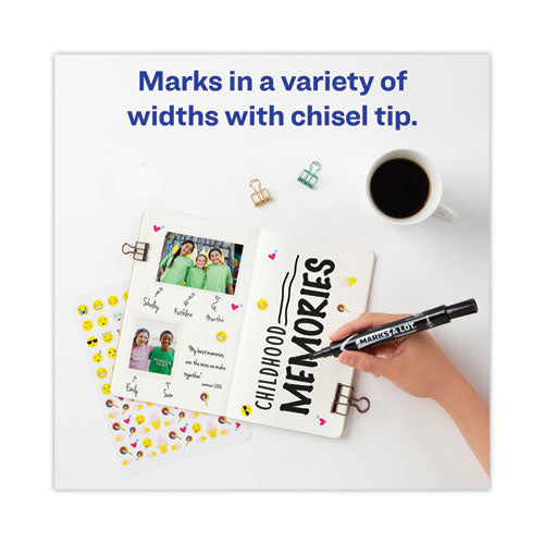 Image of Avery® Marks A Lot Large Desk-Style Permanent Marker Value Pack, Broad Chisel Tip, Black, 36/pack (98206)