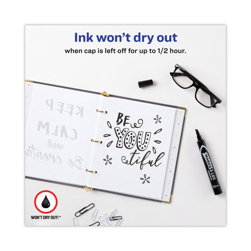 Image of Avery® Marks A Lot Large Desk-Style Permanent Marker, Broad Chisel Tip, Black, Dozen (8888)
