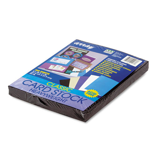 Image of Pacon® Array Card Stock, 65 lb Cover Weight, 8.5 x 11, Black, 100/Pack