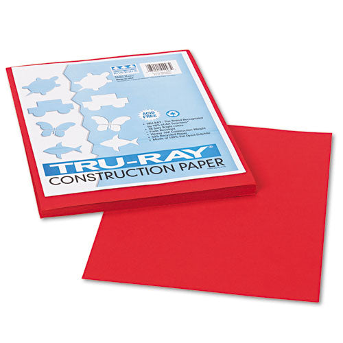 Image of Pacon® Tru-Ray Construction Paper, 76 lb Text Weight, 9 x 12, Holiday Red, 50/Pack