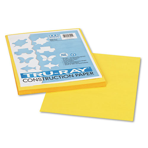 Image of Pacon® Tru-Ray Construction Paper, 76 lb Text Weight, 9 x 12, Yellow, 50/Pack