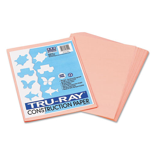 Image of Pacon® Tru-Ray Construction Paper, 76 lb Text Weight, 9 x 12, Salmon, 50/Pack