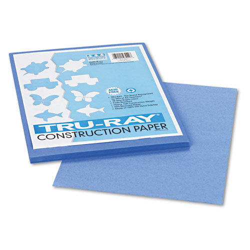 Image of Pacon® Tru-Ray Construction Paper, 76 lb Text Weight, 9 x 12, Blue, 50/Pack