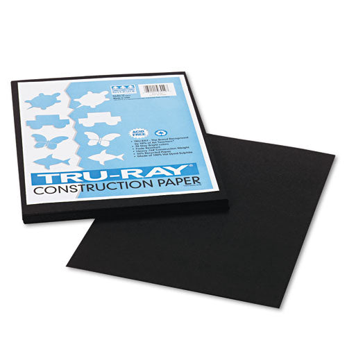 Image of Pacon® Tru-Ray Construction Paper, 76 lb Text Weight, 9 x 12, Black, 50/Pack