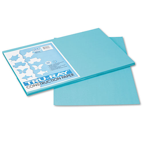Image of Pacon® Tru-Ray Construction Paper, 76 lb Text Weight, 12 x 18, Turquoise, 50/Pack