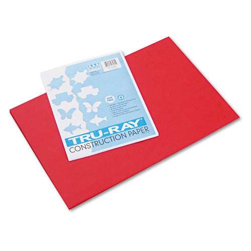 Image of Pacon® Tru-Ray Construction Paper, 76 lb Text Weight, 12 x 18, Festive Red, 50/Pack