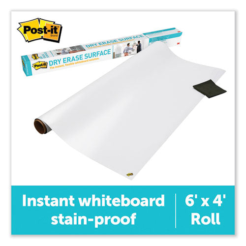 Image of Post-it® Dry Erase Surface, Laminate Film, 72" x 7 mil x 48", White