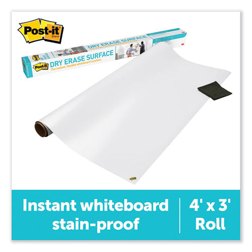 Image of Post-it® Dry Erase Surface, Laminate Film, 48" x 7 mil x 36", White