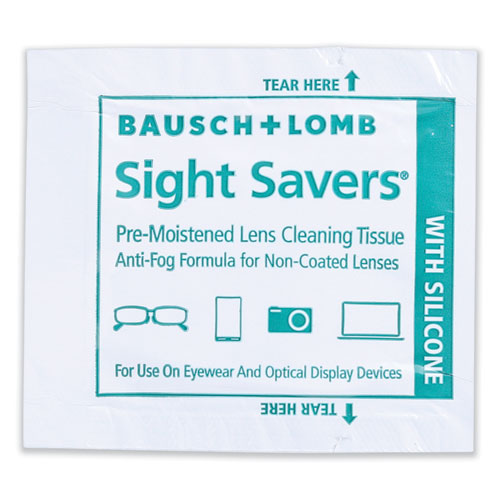 Image of Bausch & Lomb Sight Savers Pre-Moistened Anti-Fog Tissues With Silicone, 8 X 5, 100/box