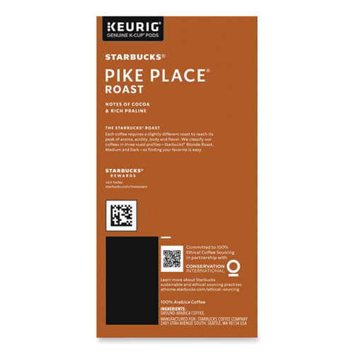 Image of Starbucks® Pike Place Coffee K-Cups Pack, 24/box, 4 Box/carton