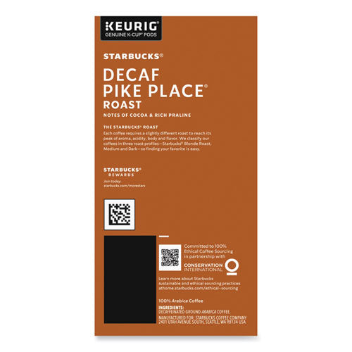 Image of Starbucks® Pike Place Decaf Coffee K-Cups, 96/carton