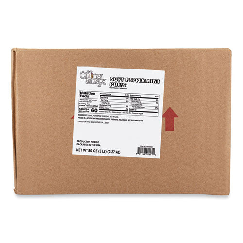 Image of Office Snax® Candy Assortments, Peppermint Puffs Candy, 5 lb Carton