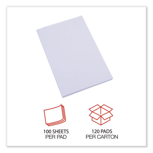 Image of Universal® Scratch Pad Value Pack, Unruled, 4 x 6, White, 100 Sheets, 120/Carton