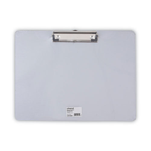 Image of Universal® Plastic Brushed Aluminum Clipboard, Landscape Orientation, 0.5" Clip Capacity, Holds 11 x 8.5 Sheets, Silver