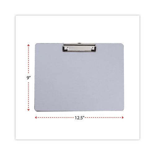 Image of Universal® Plastic Brushed Aluminum Clipboard, Landscape Orientation, 0.5" Clip Capacity, Holds 11 x 8.5 Sheets, Silver