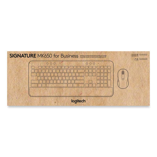 Image of Logitech® Signature MK650 Wireless Keyboard and Mouse Combo for Business, 2.4 GHz Frequency/32 ft Wireless Range, Off White