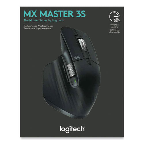 Image of Logitech® MX Master 3S Performance Wireless Mouse, 2.4 GHz Frequency/32 ft Wireless Range, Right Hand Use, Black