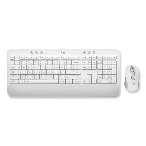 Image of Logitech® Signature MK650 Wireless Keyboard and Mouse Combo for Business, 2.4 GHz Frequency/32 ft Wireless Range, Off White