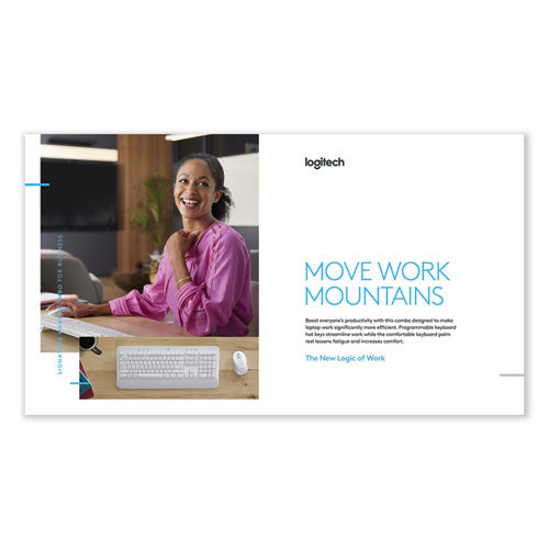 Image of Logitech® Signature MK650 Wireless Keyboard and Mouse Combo for Business, 2.4 GHz Frequency/32 ft Wireless Range, Off White