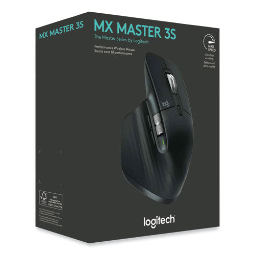 Image of Logitech® MX Master 3S Performance Wireless Mouse, 2.4 GHz Frequency/32 ft Wireless Range, Right Hand Use, Black