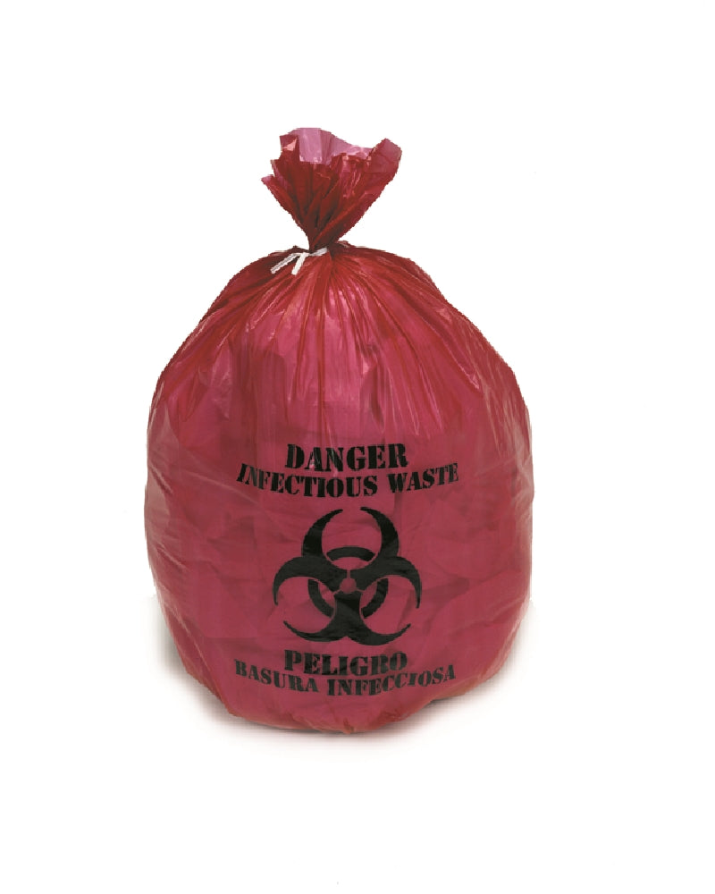 Image of Medical Isolation Bags Puncture and Tear Resistant Linear, Low Density, Infectious Waste Collection, 3mil, 37" x 50" - 50-55 Gallon