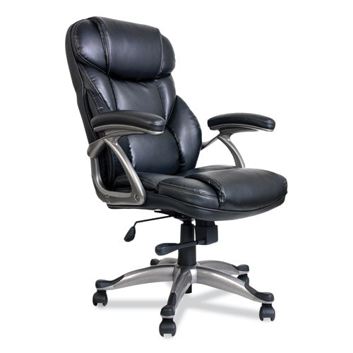 Image of Alera® Alera Birns Series High-Back Task Chair, Supports Up to 250 lb, 18.11" to 22.05" Seat Height, Black Seat/Back, Chrome Base