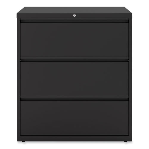 Image of Alera® Lateral File, 3 Legal/Letter/A4/A5-Size File Drawers, Black, 36" x 18.63" x 40.25"
