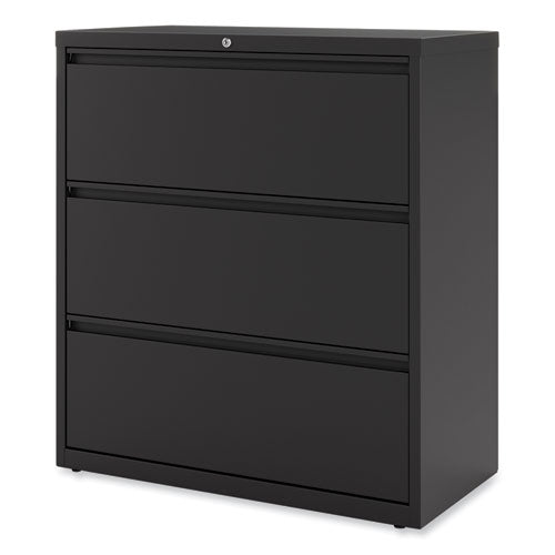 Image of Alera® Lateral File, 3 Legal/Letter/A4/A5-Size File Drawers, Black, 36" x 18.63" x 40.25"