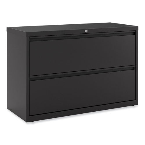 Image of Alera® Lateral File, 2 Legal/Letter-Size File Drawers, Black, 42" x 18.63" x 28"